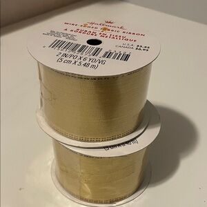 Hallmark wire edge fabric ribbon, gold
